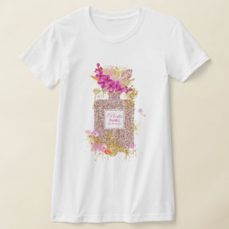 Luxury Elegant Pink Glitter Perfume  T-Shirt