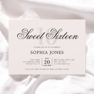 Luxury Elegant Pink Sweet 16 Invitation