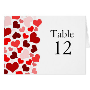 Luxury Elegant Red Hearts Table card
