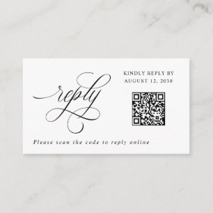 Luxury Elegant Small RSVP QR Code Wedding Reply En Enclosure Card