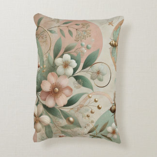 Luxury elegant Soft Pastel Floral with Bees Decorative Cushion