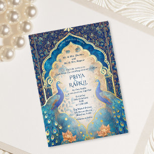 Luxury Elegant Vintage Gold Peacock Indian Wedding