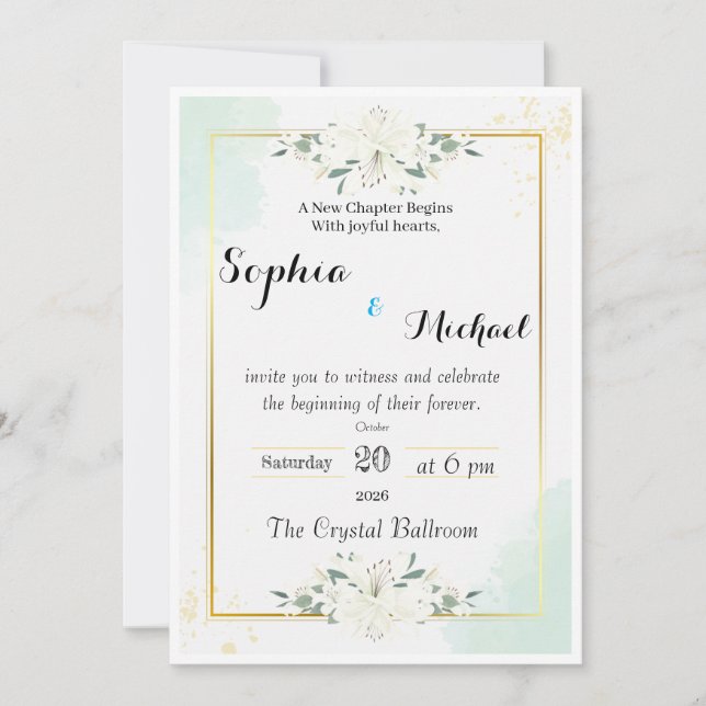 Luxury Elegant Wedding Invitation Template | Moder (Front)