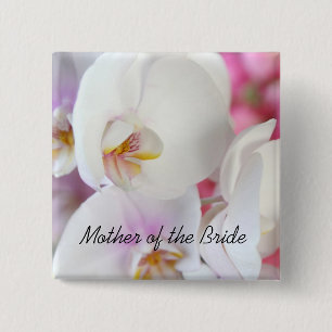 Luxury Elegant White Orchid Button