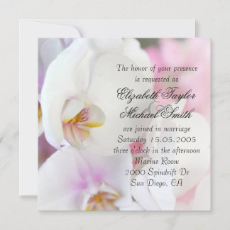 Luxury Elegant White Orchid Wedding Invite