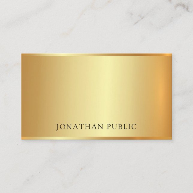 Luxury Elite Gold Professional Modern Glamour Cool Business Card (Front)