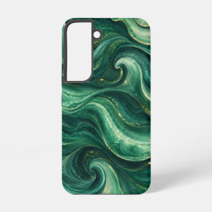 Luxury Emerald Agate Ocean Waves Samsung Galaxy Case
