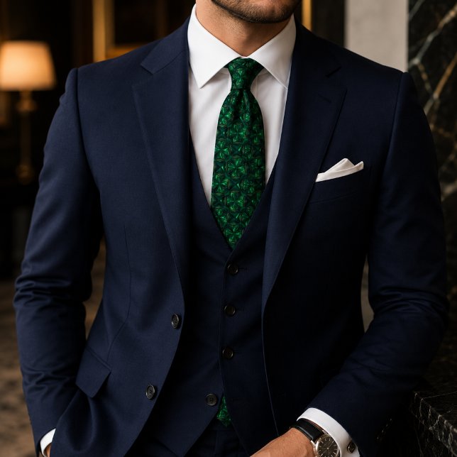 Luxury Emerald Gemstone Geometric Pattern Tie (Creator Uploaded)
