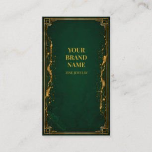 Luxury Emerald Gold Jewellery Gift Hang Tag Enclosure Card