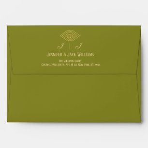 Luxury Emerald Green and Gold with Botanical Wild Envelope