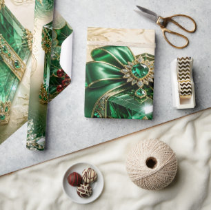 Luxury Emerald Green Christmas Gift Wrapping Paper