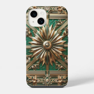 Luxury Emerald Green & Gold Art Deco Phone Case
