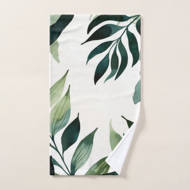 Luxury Emerald Green Gold Botanical Hand Towel (Hand Towel)