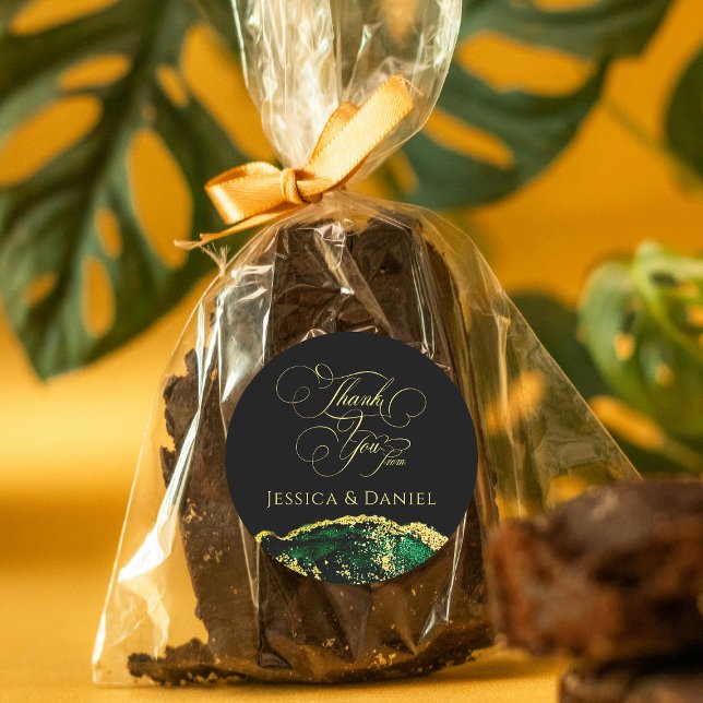 Luxury Emerald Green Gold Custom Classic Round Sticker (Luxury Emerald Green Gold Custom Classic Round Sticker)