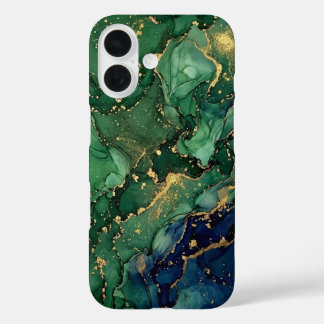 Luxury Emerald Green Gold Marble Phone Case