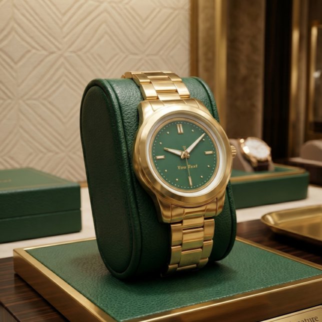 Luxury Emerald Green & Gold Wristwatch (Creator Uploaded)