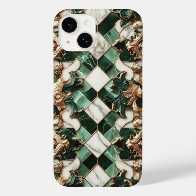 Luxury Emerald Green Marble Phone Case - Elegant  (Back)