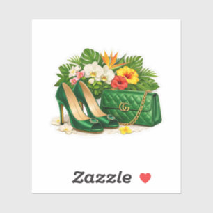 Luxury Emerald Green Tropical Wedding Shoes