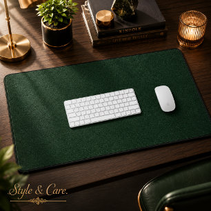 Luxury Emerald Green Velvet Look Stylish Desk Mat