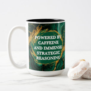 Luxury Emerald Malachite Gold Liquid Agate Two-Tone Coffee Mug