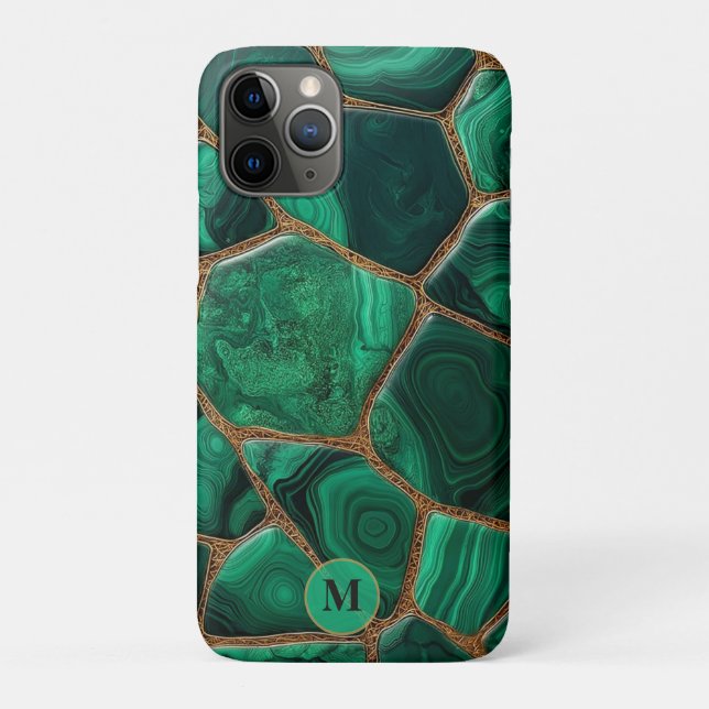 Luxury Emerald Malachite Green Marble Abstract Case-Mate iPhone Case (Back)