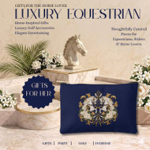 Luxury Equestrian Horse Navy Gold & Ivory