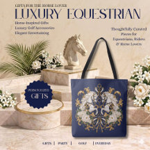 Luxury Equestrian Horse Navy Gold & Ivory