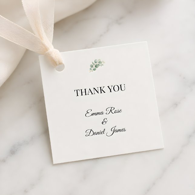 Luxury Eucalyptus Greenery Favour Tags (Eucalyptus wedding themed favor tag)