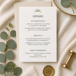 Luxury Eucalyptus Greenery Wedding Details Enclosure Card