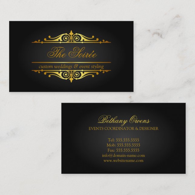 Luxury Event Planner Business Card (Front/Back)