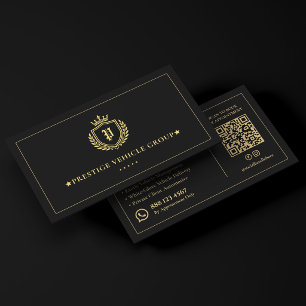Luxury Executive Auto Concierge Crest Black Business Card