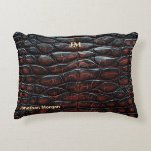 Luxury Executive Monogram Premium Leather  Decorative Cushion