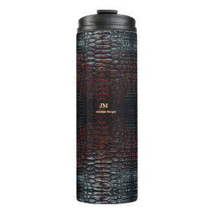 Luxury Executive Monogram Premium Leather  Thermal Tumbler