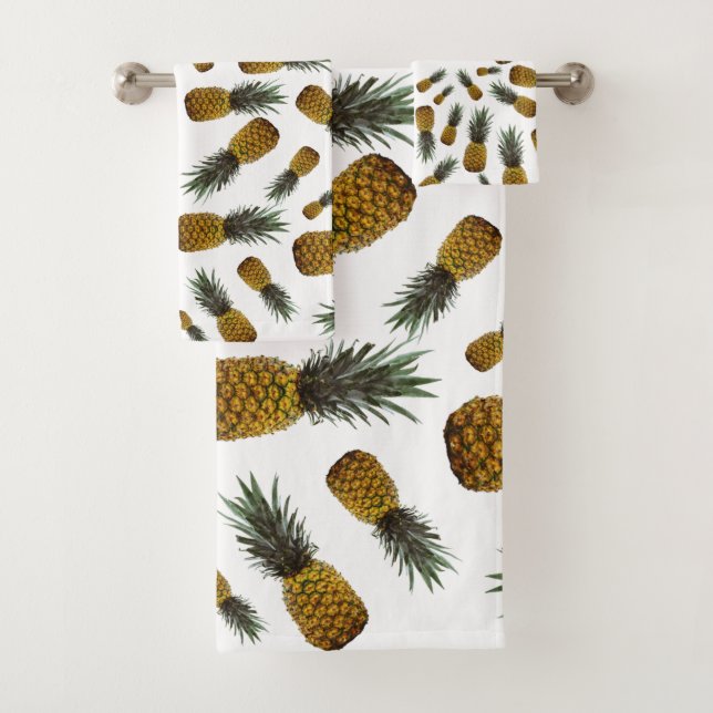 Luxury Exotic Pineapple Pattern Bath Towel Set (Insitu)