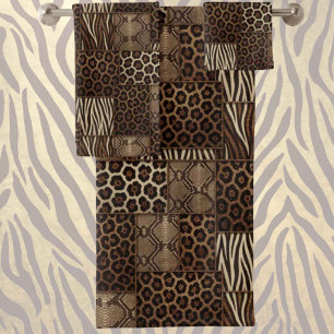 Luxury Exotic Towel Set Cosy Animal Print