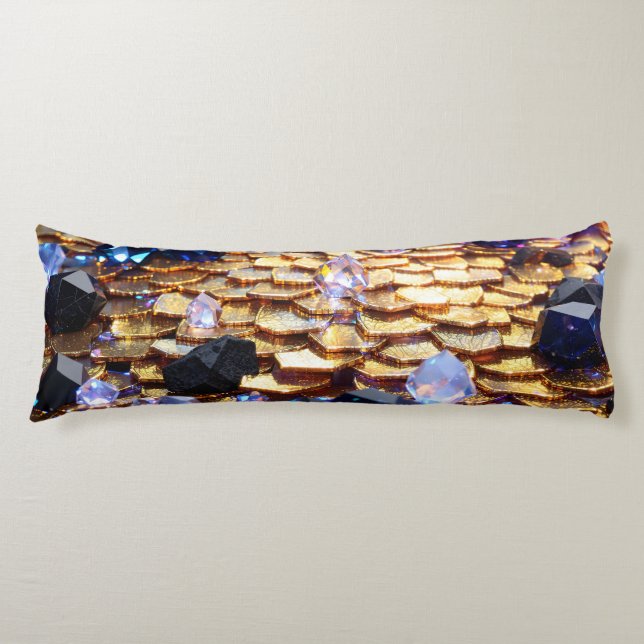 Luxury Fantasy Gemstone Abstract  Body Cushion (Front)