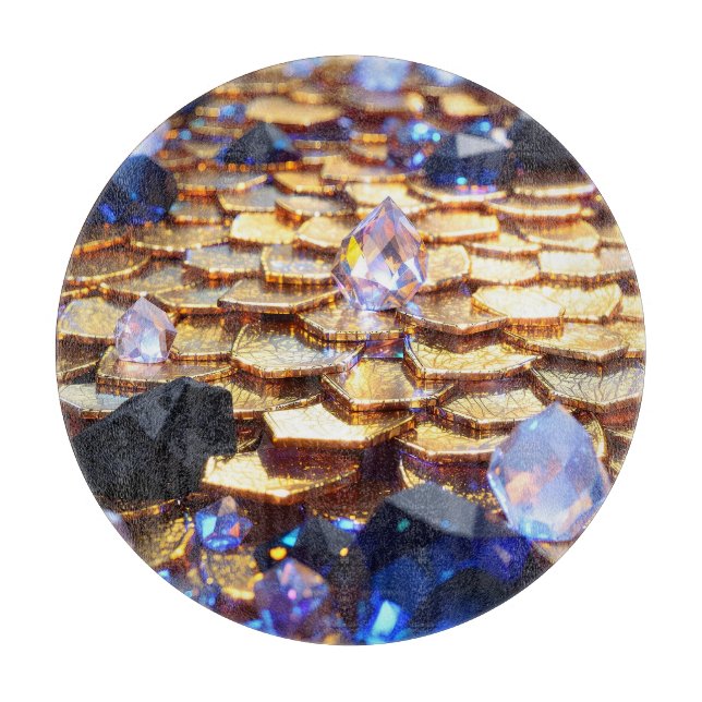 Luxury Fantasy Gemstone Abstract  Cutting Board (Front)