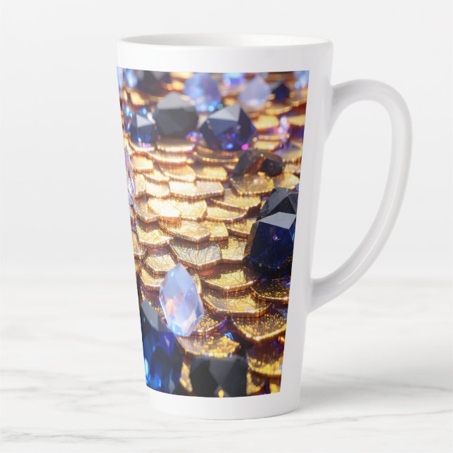 Luxury Fantasy Gemstone Abstract  Latte Mug (Right)
