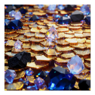 Luxury Fantasy Gemstone Abstract  Poster