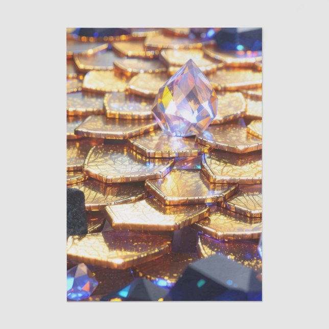 Luxury Fantasy Gemstone Abstract  Tissue Paper (Front)