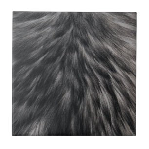 Luxury Faux Fur Print Black Grey Mink Animal Hair  Ceramic Tile