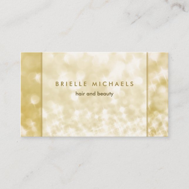 Luxury FAUX Gold Bokeh Sparkle Hair and Beauty Business Card (Front)