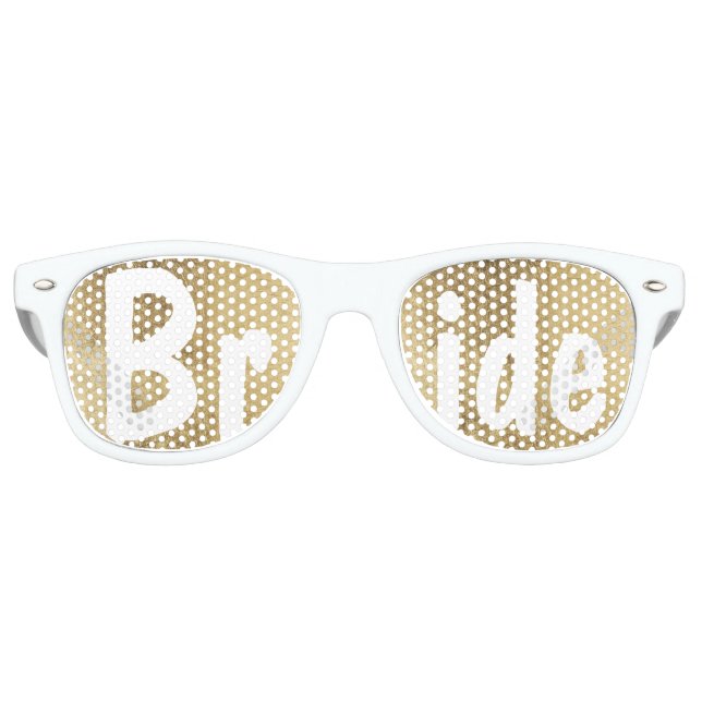 Luxury faux gold leaf wedding Bride Retro Sunglasses (Front)