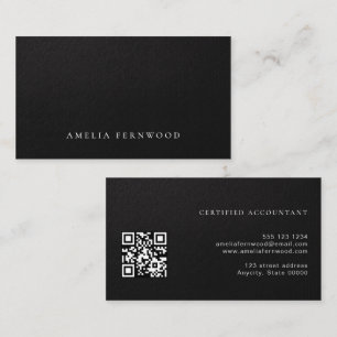 Luxury Faux Leather Certified Accountant QR Code Business Card