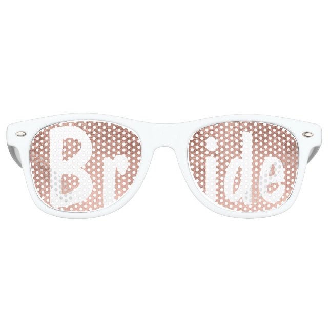 Luxury faux rose gold leaf wedding Bride Retro Sunglasses (Front)