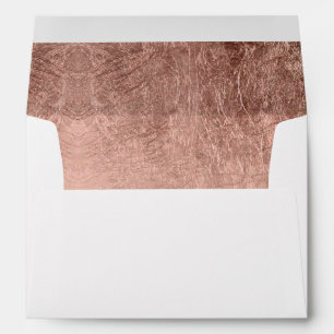 Luxury faux rose gold leaf wedding envelopes