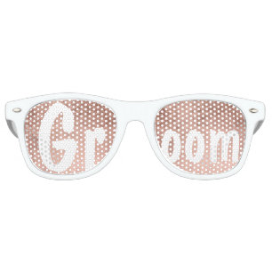 Luxury faux rose gold leaf wedding Groom Retro Sunglasses