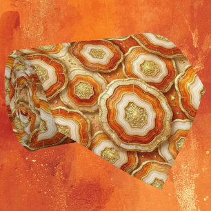 Luxury Faux Silk Rust + Gold Geode Neck Tie