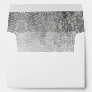 Luxury faux silver leaf wedding envelope