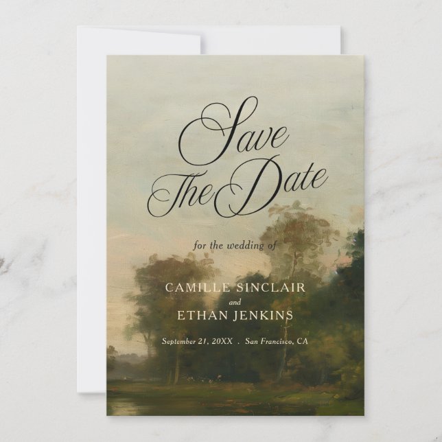 Luxury Fine Art Save the Date Invitation (Front)
